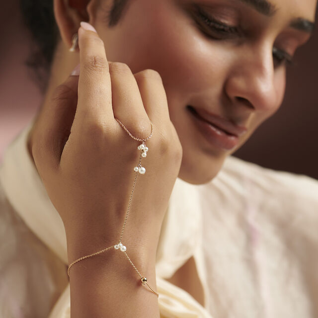 Delicate Luminous Pearl Hand Chain,,hi-res image number null