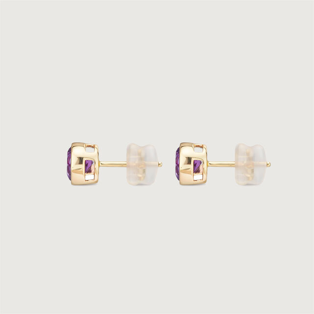 Graceful Subtle Amethyst Gold Stud Earrings,,hi-res image number null