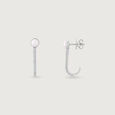 Glow Line Silver Hoop Earrings,,hi-res view 4