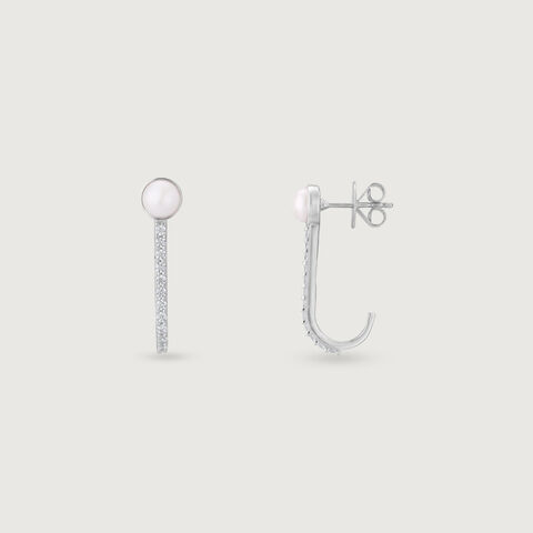 Glow Line Silver Hoop Earrings