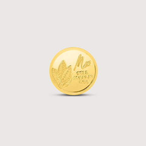 0.5 gm 24 Karat Mango Leaf Gold Coin (9999 Purity)