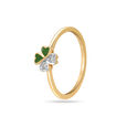 14KT Yellow Gold Clover Marvel Diamond Finger Ring,,hi-res view 2