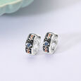 Cosmic Drip Silver Hoop Earrings,,hi-res view 1