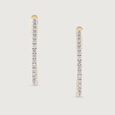 Minimalist Chic Gold & Diamond Hoop Earrings,,hi-res view 3