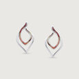 Mother of Pearl Swirl Silver Hoop Earrings,,hi-res view 4
