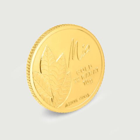 10 GM 22 Karat Sublime Mango Leaf Gold Coin