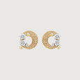 Textured Orbit Diamond Stud Earrings,,hi-res view 3