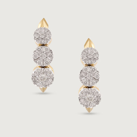 Twist Elegance Gold & Diamond Hoop Earrings