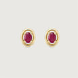Polished Sleek Ruby Gold Stud Earrings,,hi-res view 3