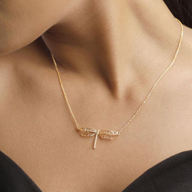 Airy Dragonfly Gold Necklace,,hi-res image number null