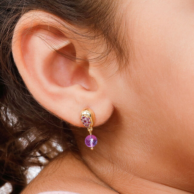 Lavender Love Amethyst Drop Earrings for Kids,,hi-res image number null