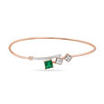 14Kt Rose Gold Glittering Green Onyx Diamond Bangle,,hi-res view 1