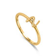 Letter N 14KT Yellow Gold Initial Ring,,hi-res view 4