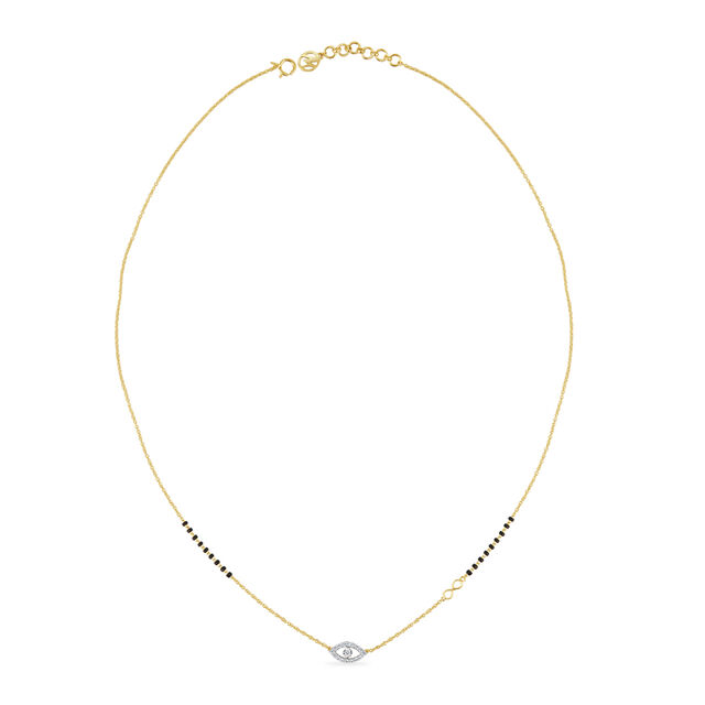 14KT Yellow Gold Evil Eye Mangalsutra,,hi-res view 2