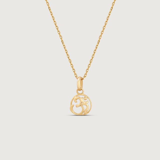 Blessed Om Gold Pendant,,hi-res image number null