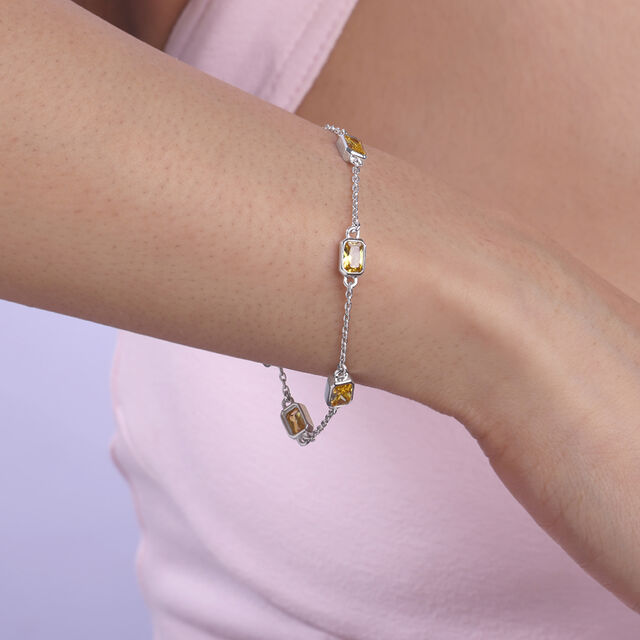 Golden Gleam Silver Bracelet,,hi-res image number null