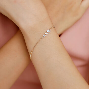 14KT Frozen Mosaic Blue Topaz And Diamond Bracelet