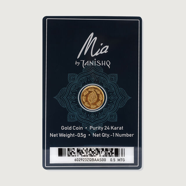 0.5 Gram 24 Karat Mango Leaf Coin,,hi-res image number null