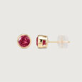Modern Refined Ruby Gold Stud Earrings,,hi-res view 4