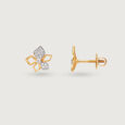 Sparkling Symmetry Gold & Diamond Stud Earrings,,hi-res view 4