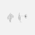 Shimmering Leaf Silver Studs Earrings,,hi-res view 4