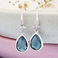 Midnight Teardrop Silver Earrings,,hi-res view 1