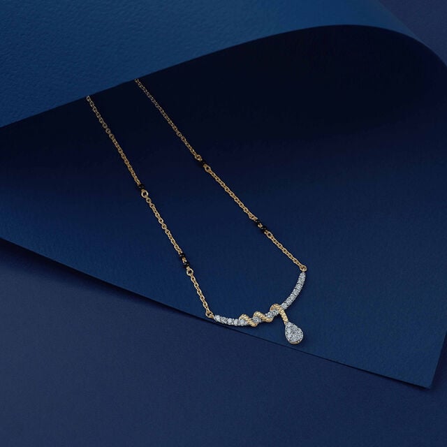 Fluid Twisted Diamond Mangalsutra,,hi-res image number null