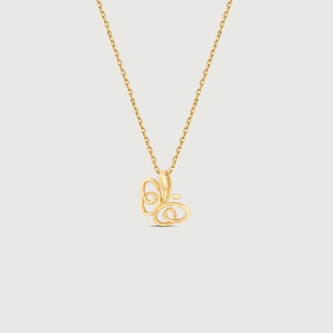 Happy Butterfly Gold Pendant