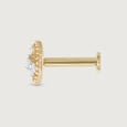 Radiant Clover Gold and Diamond Nose Pin,,hi-res view 4