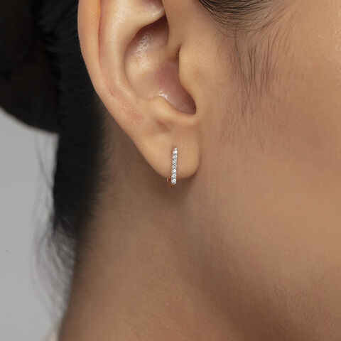 Gleaming Elegance Gold & Diamond Hoop Earrings