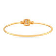 18 KT Yellow Gold Abstract Glimmer Diamond Bangle,,hi-res view 4