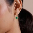 Dynamic Sculptural Green Onyx Hoop Earrings,,hi-res view 2