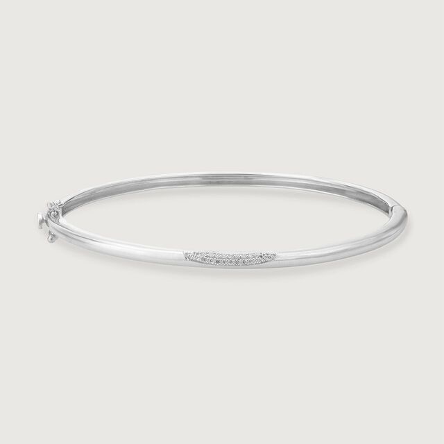 Sleek Curve Silver Bangle,,hi-res image number null
