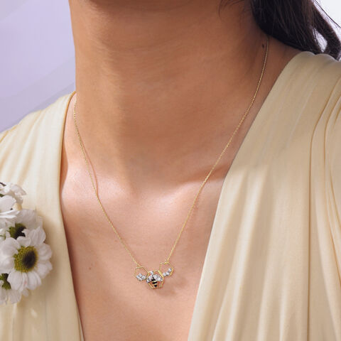 Sleek Buzz Diamond Necklace
