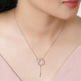 14KT Rose Gold Orbiting Elegance Diamond Necklace,,hi-res view 1