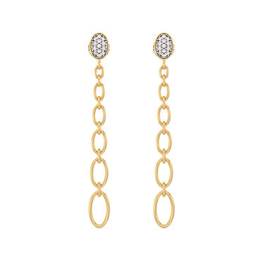Deserved Hoop-La Yellow Gold Drop Diamond Earrings