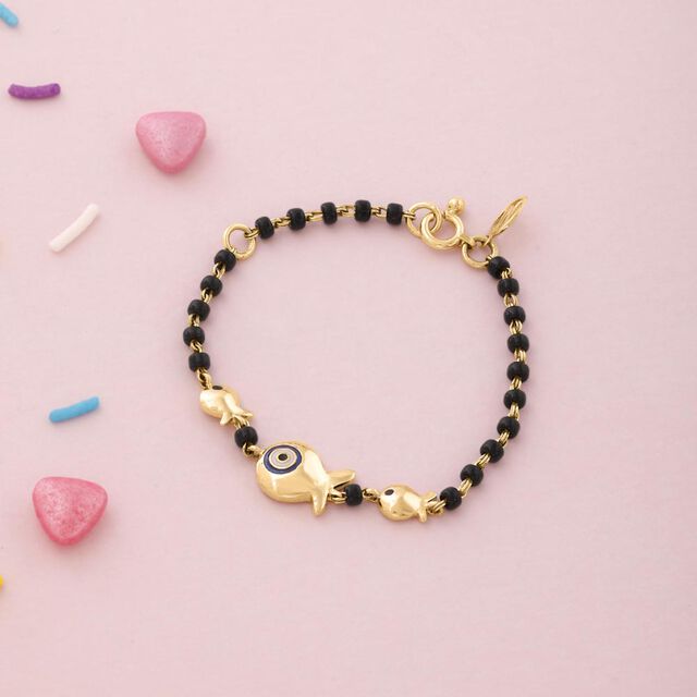 Evil Eye Splash Gold Bracelet,,hi-res image number null