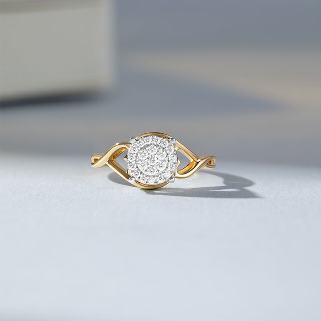 Twilight Circle Gold & Diamond Finger Ring,,hi-res image number null