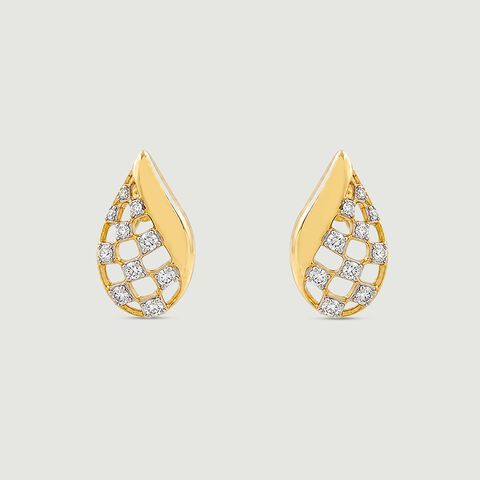 Luminous Checkered Diamond Stud Earrings
