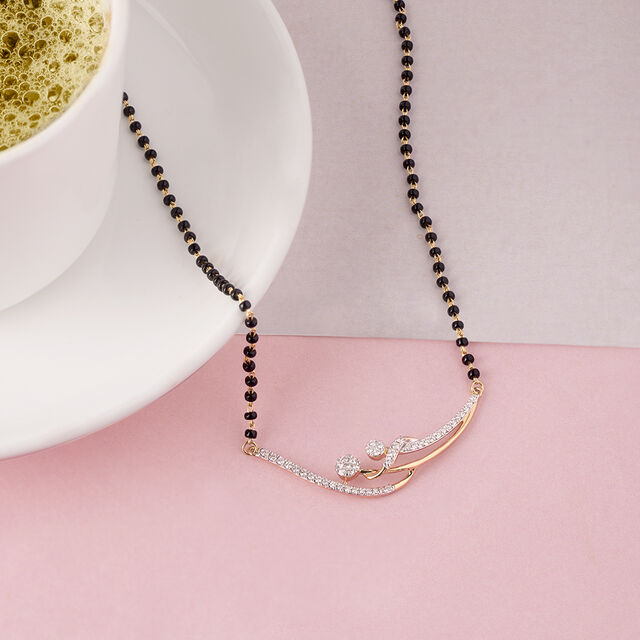 Graceful Swirl Gold and Diamond Mangalsutra,,hi-res image number null