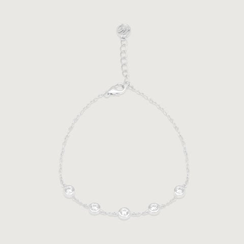 Radiant Bezel Silver Bracelet