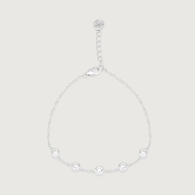 Radiant Bezel Silver Bracelet,,hi-res image number null