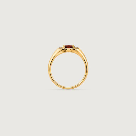 Radiant Garnet Diamond Ring