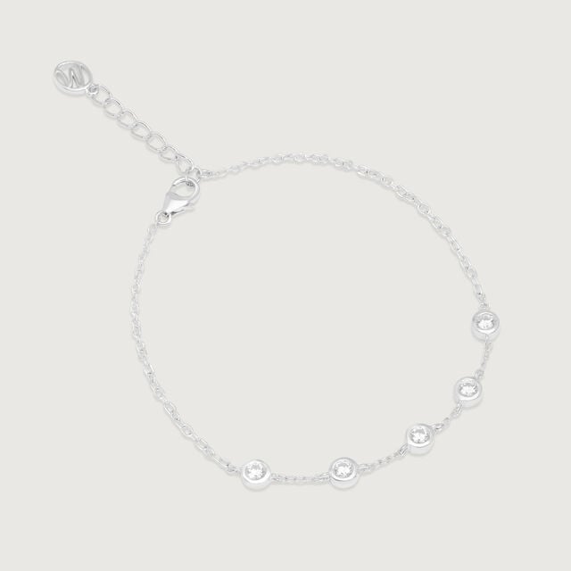 Radiant Bezel Silver Bracelet,,hi-res image number null