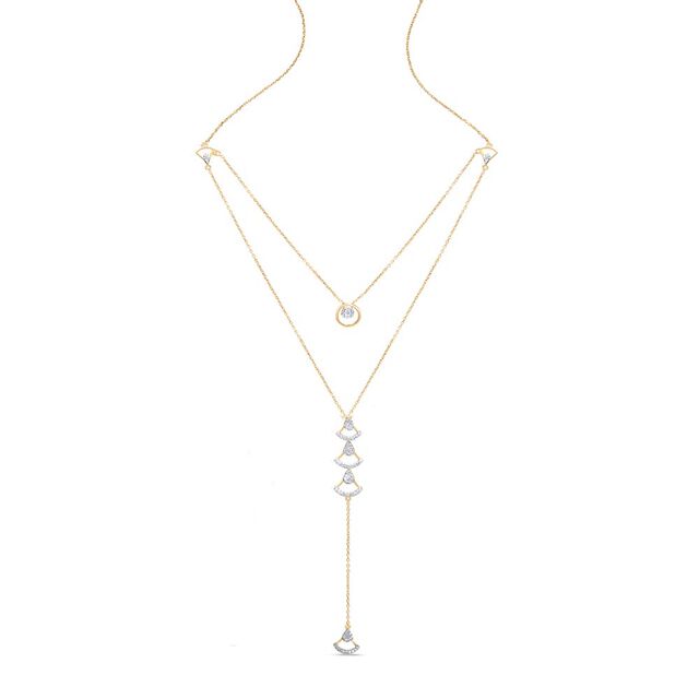 14KT Yellow Gold Minimalistic Diamond Necklace,,hi-res view 3