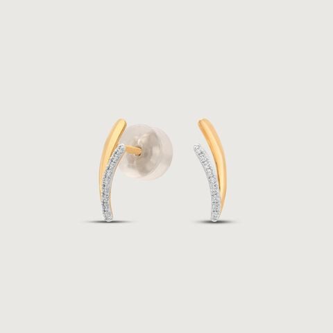 Soft Curve Diamond Stud Earrings