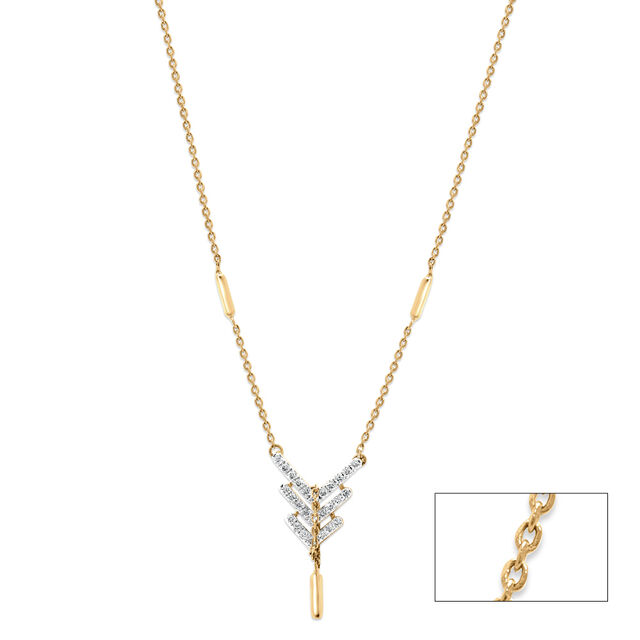 14KT Yellow Gold Trio Diamond Necklace,,hi-res image number null