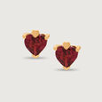 Cupid's Heart 14KT Gold & Pink Garnet Stud Earring,,hi-res view 3