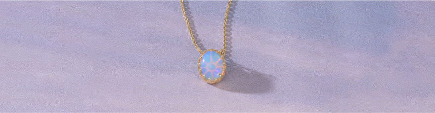 Luminous Opal Gold Necklace
