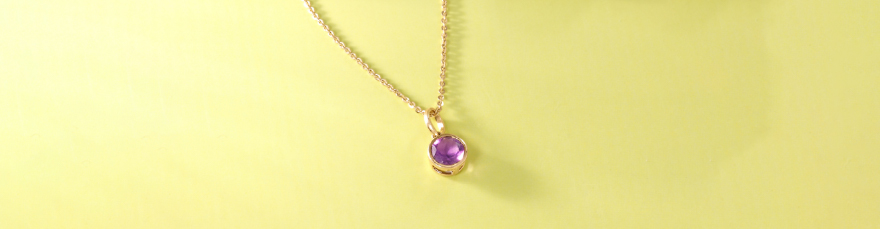 Refined Dainty Amethyst Gold Pendant